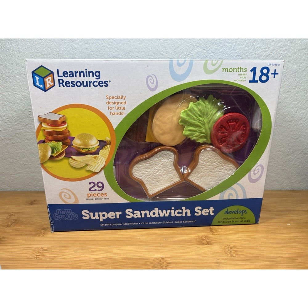 Learning Resources Super Sandwich Set - 29 Pieces. New